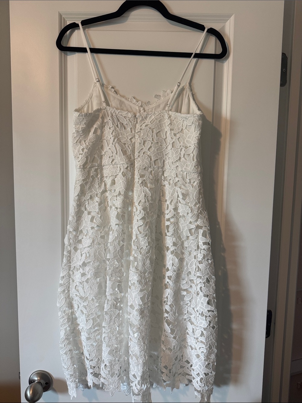 White Lace Strapless Sundress with Spaghetti Straps - Picture 5 of 5